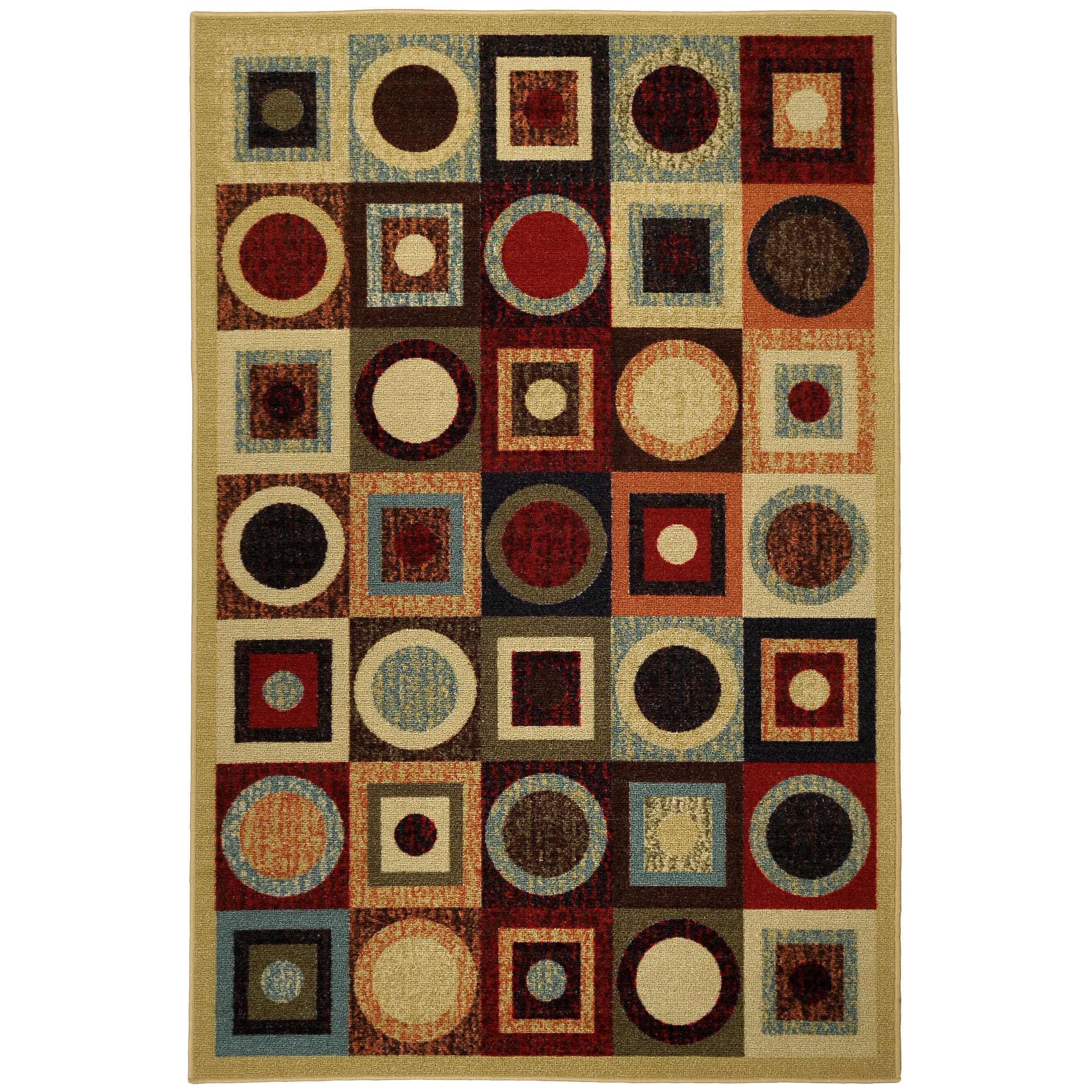 Rubber Back Multicolor Geometric Non skid Area Rug (33 X 5)