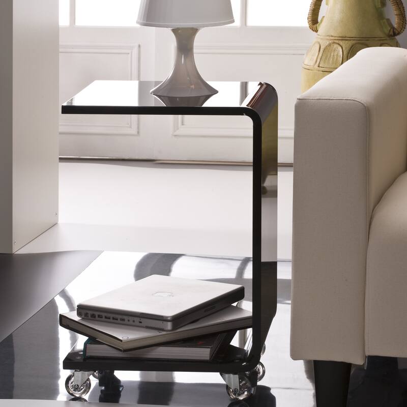 C Shape 100-percent Acrylic Indoor/Outdoor Accent Table