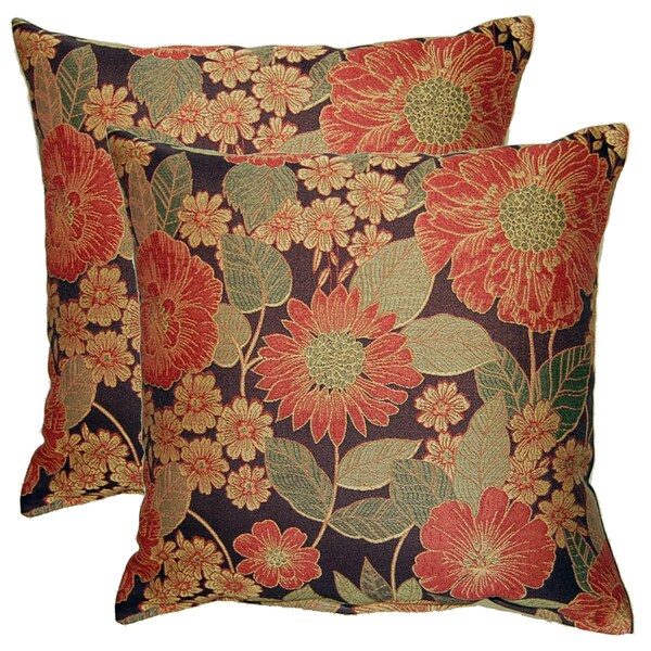 Shop Garden Bounty Oriental 17in Throw Pillows (Set of 2) Free