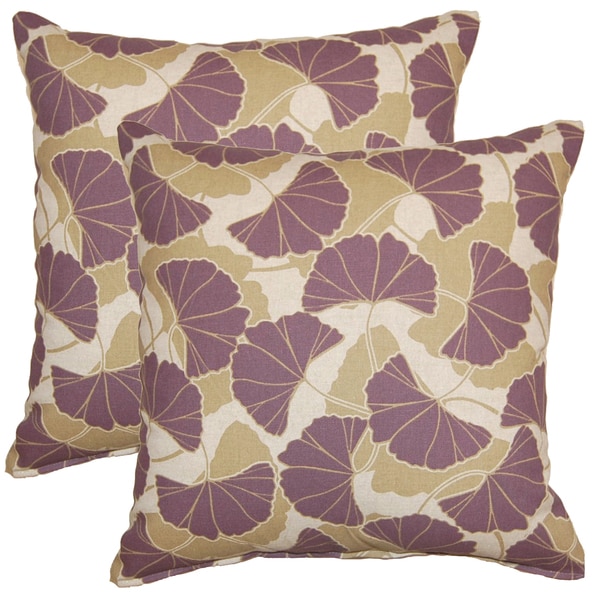 Ginko Plum 17 in Throw Pillows (Set of 2) Throw Pillows