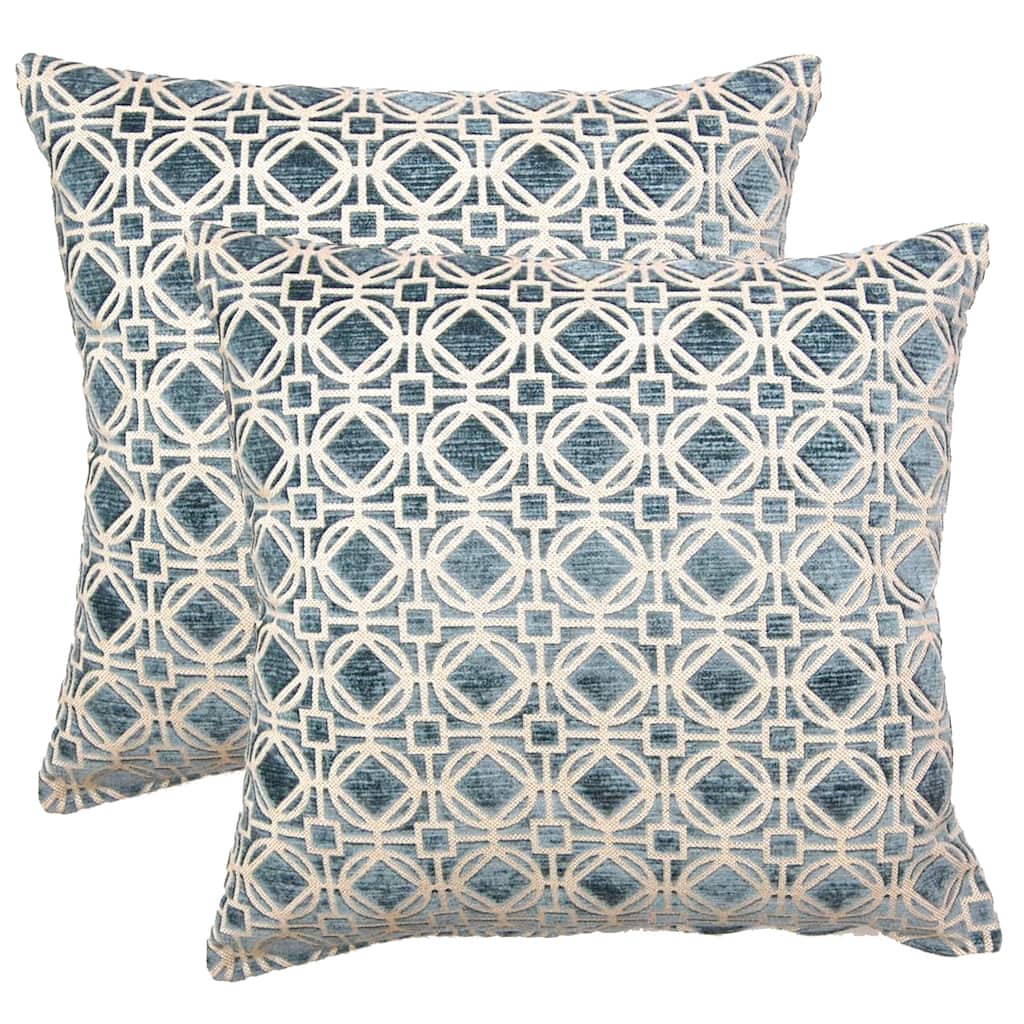 Ramses Teal 17-in Throw Pillows (Set of 2)