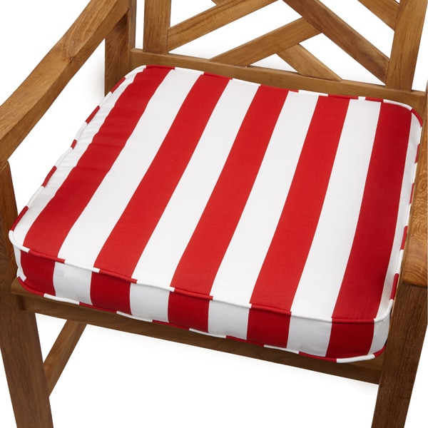 Red Stripe 20inch Indoor/ Outdoor Corded Chair Cushion Free Shipping