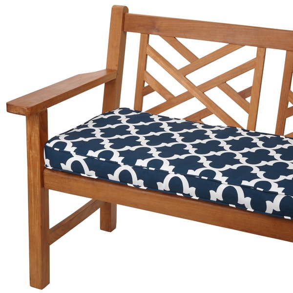 Shop Scalloped Navy 48-inch Indoor/ Outdoor Corded Bench ...