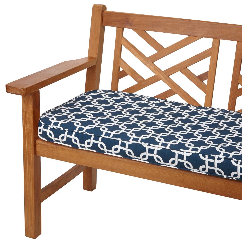 Knotted Navy 48-inch Indoor/ Outdoor Corded Bench Cushion
