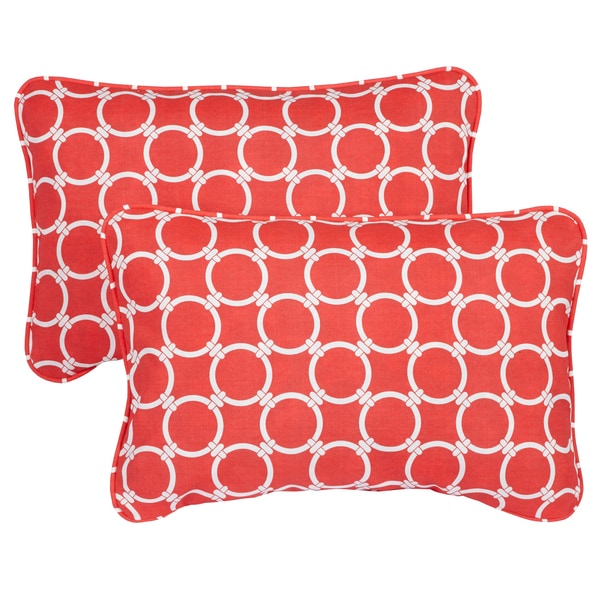 Links Coral Corded 13 x 20 inch Indoor/ Outdoor Throw Pillows (Set of 2)