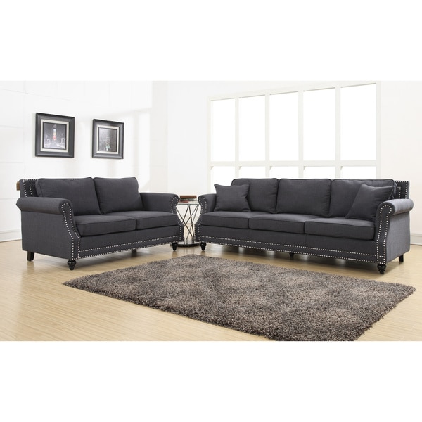 Camden Grey Linen Living Room Set Free Shipping Today Camden Grey Linen Living Room Set