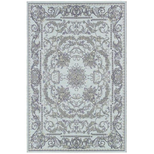 Dolce Messina/ Sky Blue grey Power Loomed Area Rug (8'1 x 11'2) COURISTAN INC 7x9   10x14 Rugs