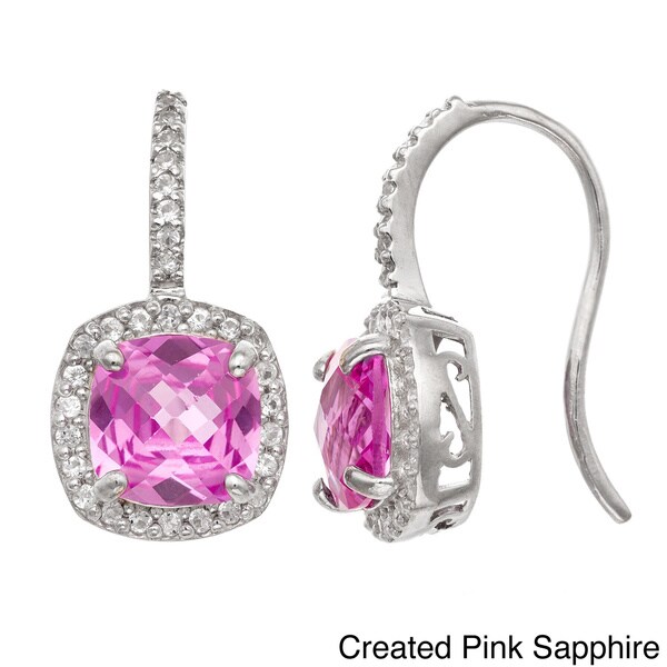 Gioelli Sterling Silver Gemstone and Created Sapphire Accent Earrings