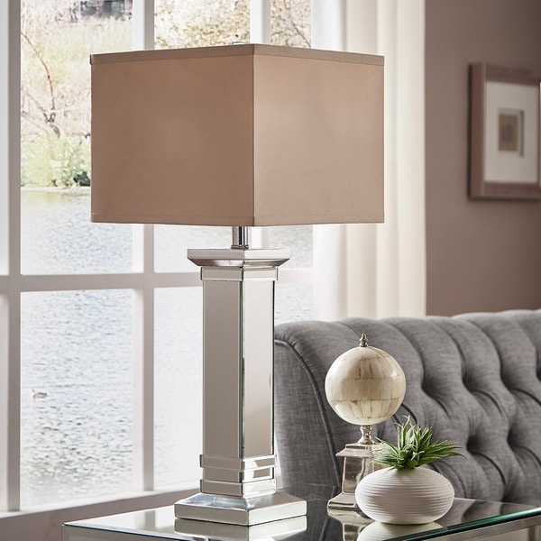 Felton 3-way Crystal Mirror Base 1-light Accent Table Lamp by iNSPIRE Q Bold