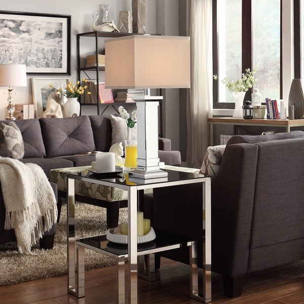 Felton 3 Way Crystal Mirror Base 1 Light Accent Table Lamp By Felton 3 Way Crystal Mirror Base 1 Light Accent Table Lamp By Inspire Q