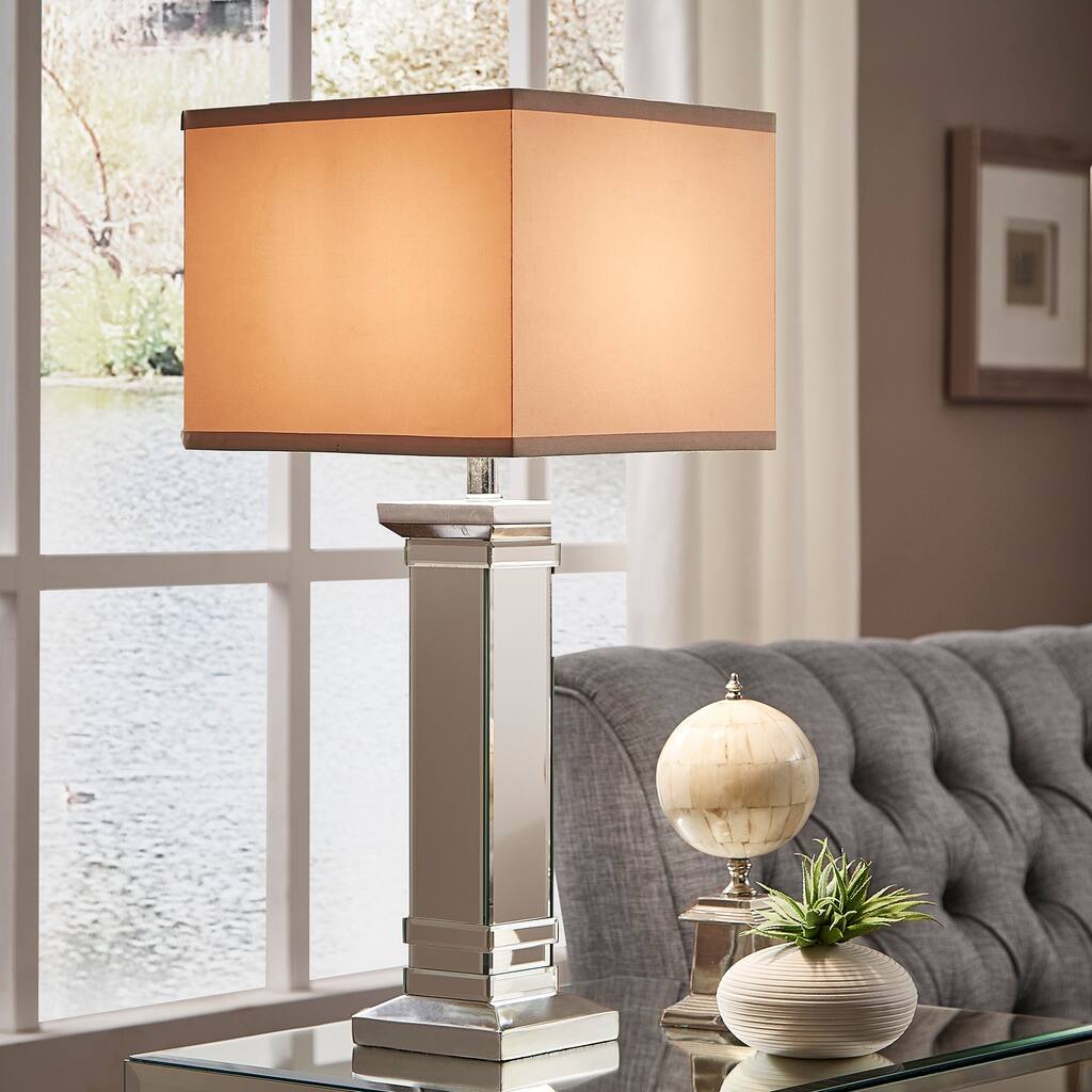 Felton 3-way Crystal Mirror Base 1-light Accent Table Lamp by iNSPIRE Q Bold