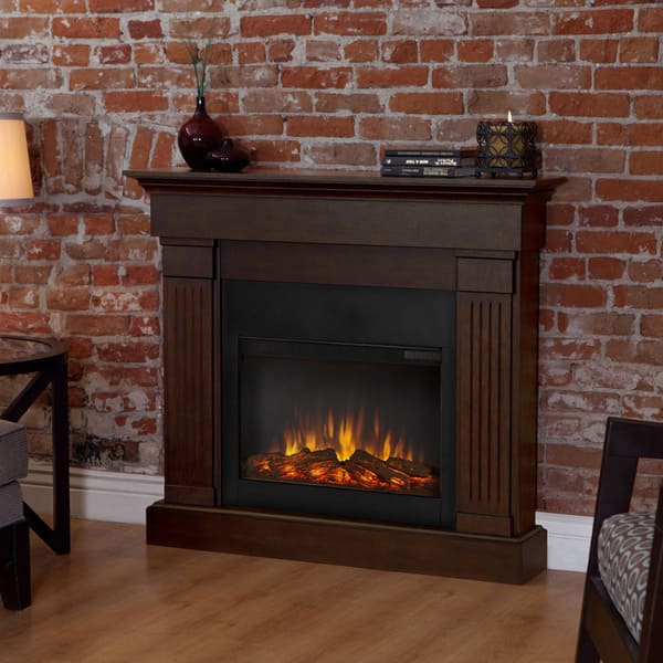 Shop Crawford Slim Line Electric Fireplace In Chestnut Oak 47 4l