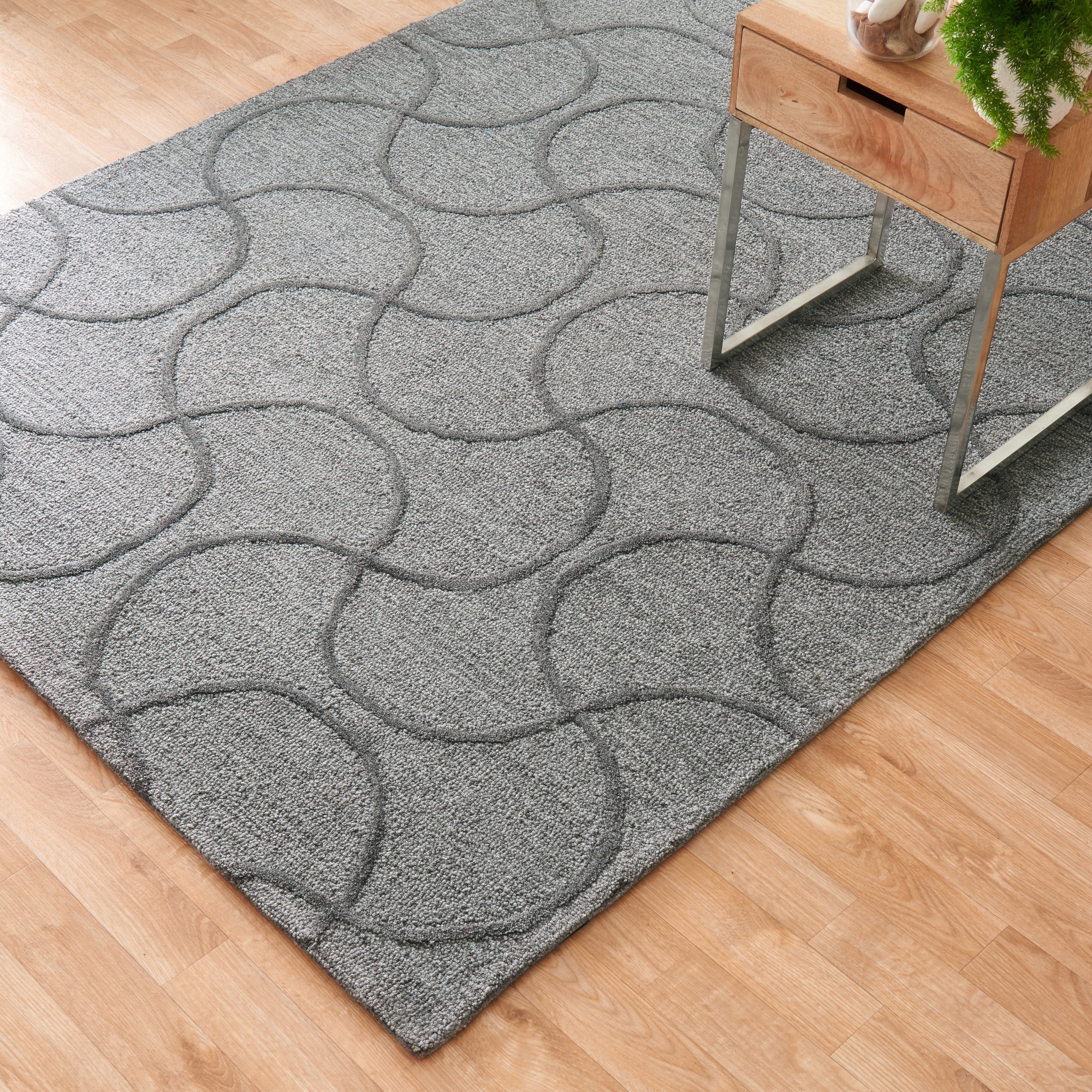 Hand Tufted Benson Grey Rug (50 X 76)