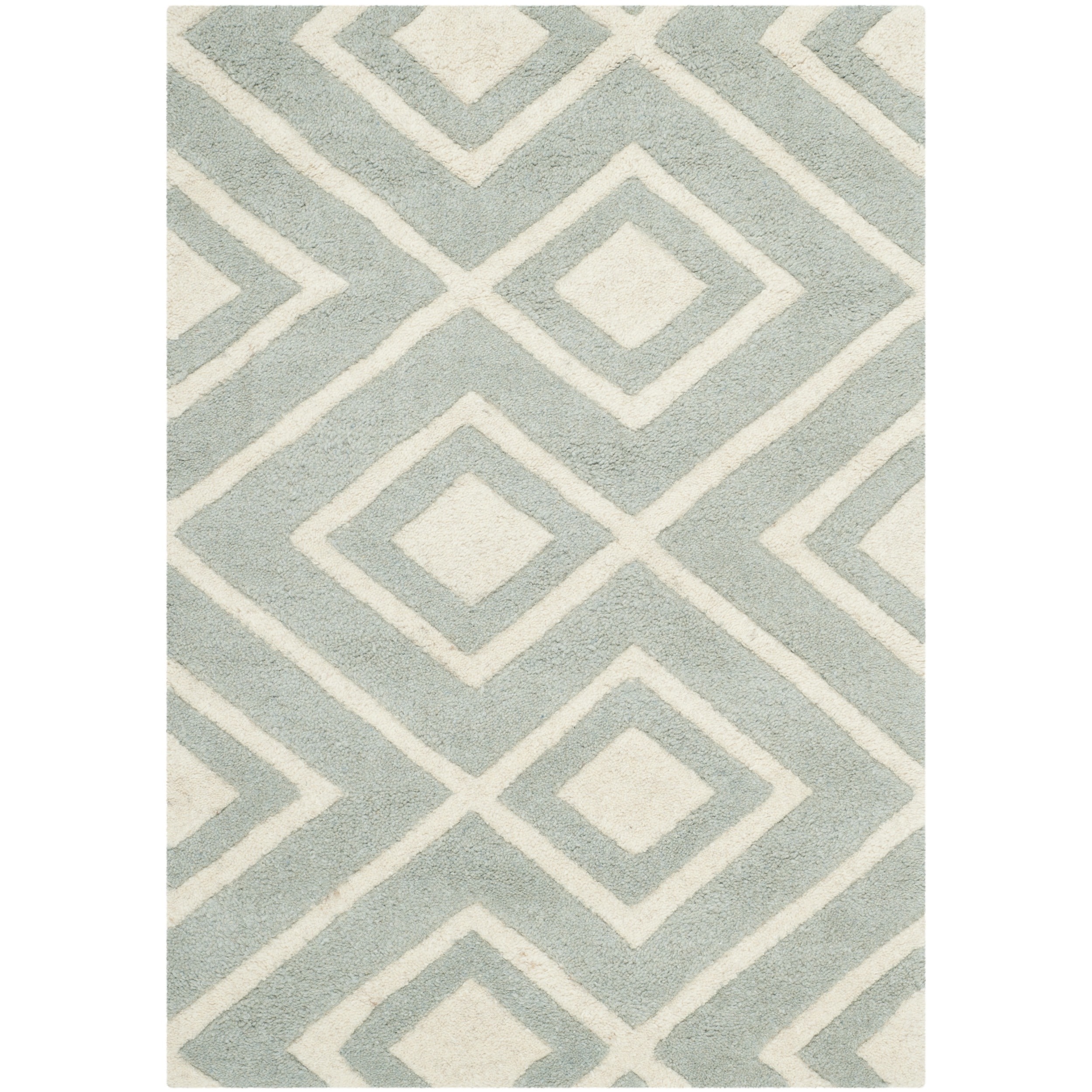 Safavieh Contemporary Handmade Moroccan Chatham Gray/ Ivory Wool Rug (2 X 3)