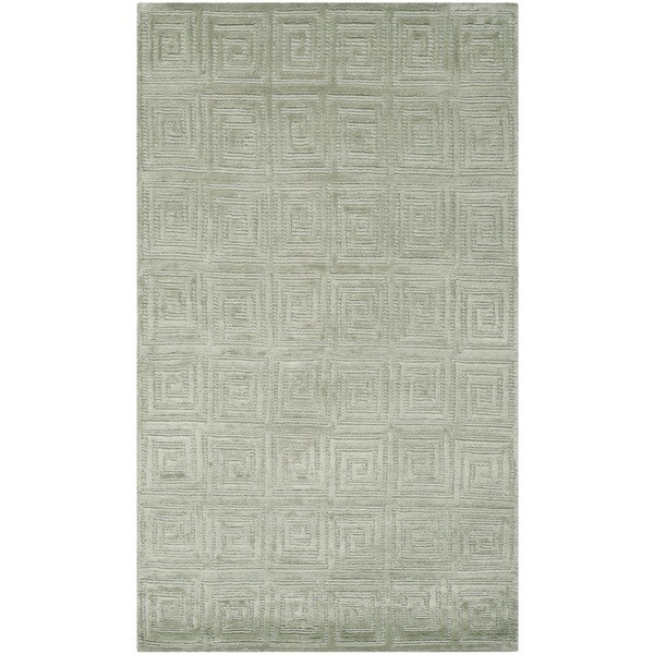 Shop Safavieh Handknotted Tibetan Greek Key Celadon/ Green Wool Rug