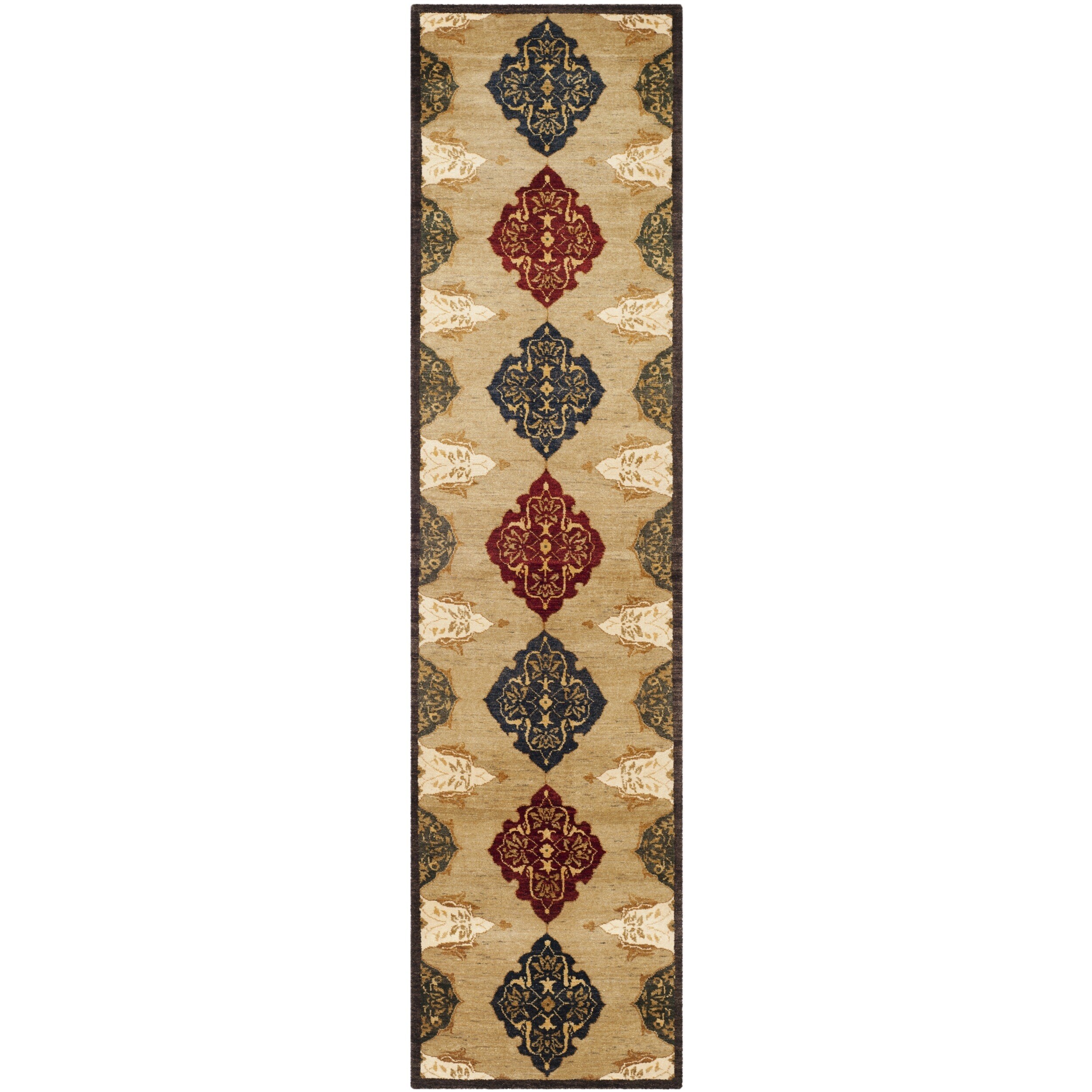 Safavieh Hand knotted Tibetan Multicolored Geometric patterned Wool Rug (26 X 10)