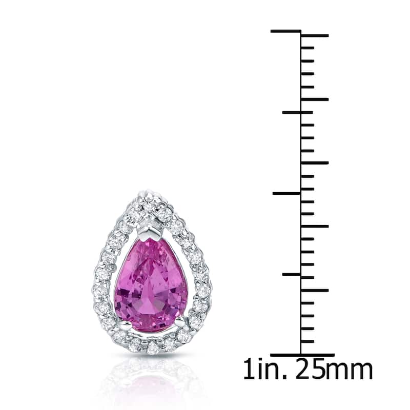 Auriya 14k White Gold Pink Sapphire and 1/4ct TDW Diamond Earrings (H-I, SI1-SI2)