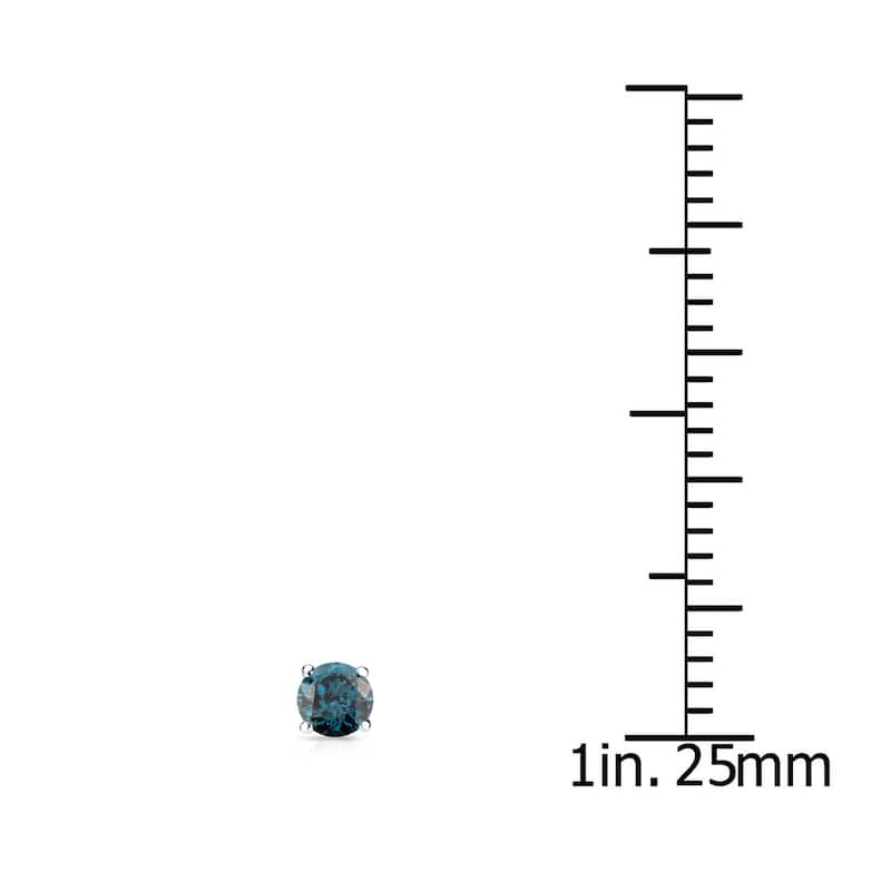 Auriya Sterling Silver 1/5ctw Blue Diamond Stud Earrings (I1-I2)