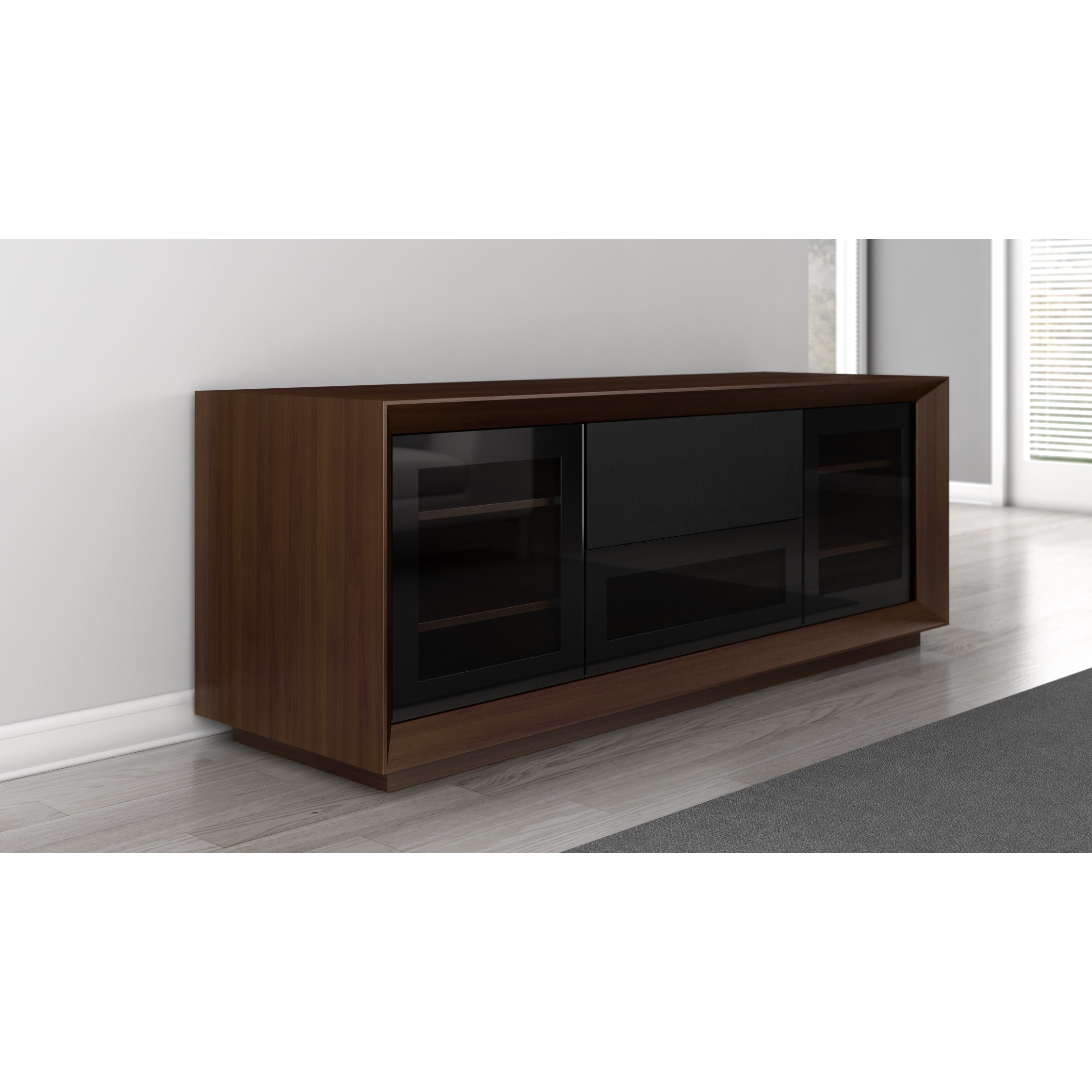 Walnut Veneer Contemporary 70 inch Tv Stand