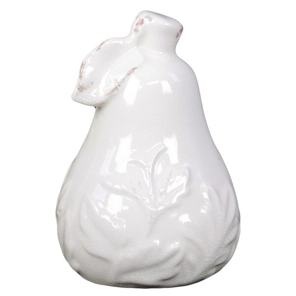 Shop White Ceramic Pear Sculpture - Free Shipping On Orders Over $45