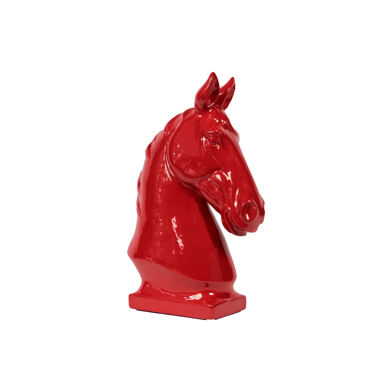 Red Ceramic Horse Bust