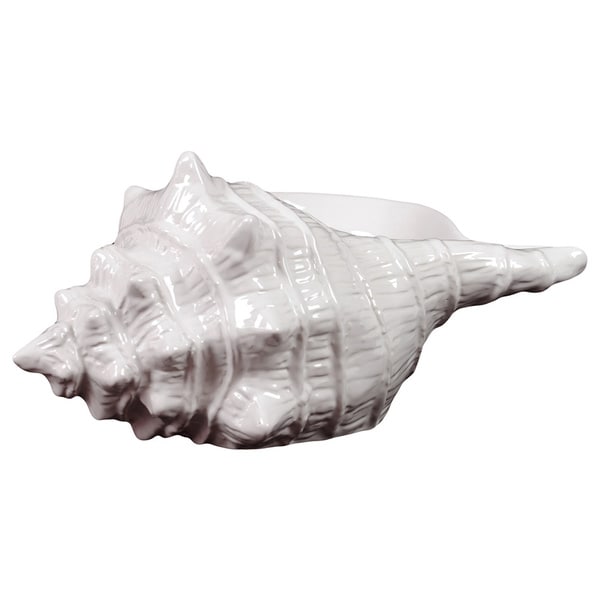 Shop White Ceramic Seashell - Free Shipping Today - Overstock.com - 8485767