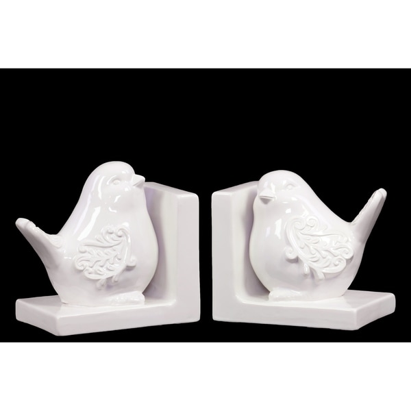 ceramic white bird figurine