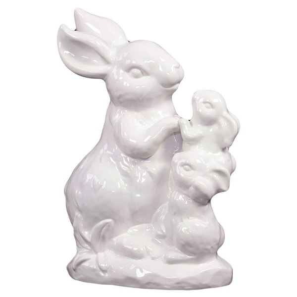 White Ceramic Rabbit Urban Trends Collection Accent Pieces