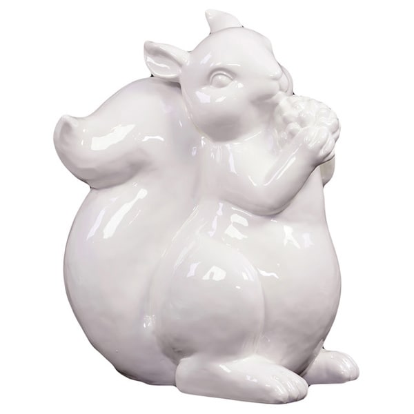 White Ceramic Squirrel Decor. Opens flyout.