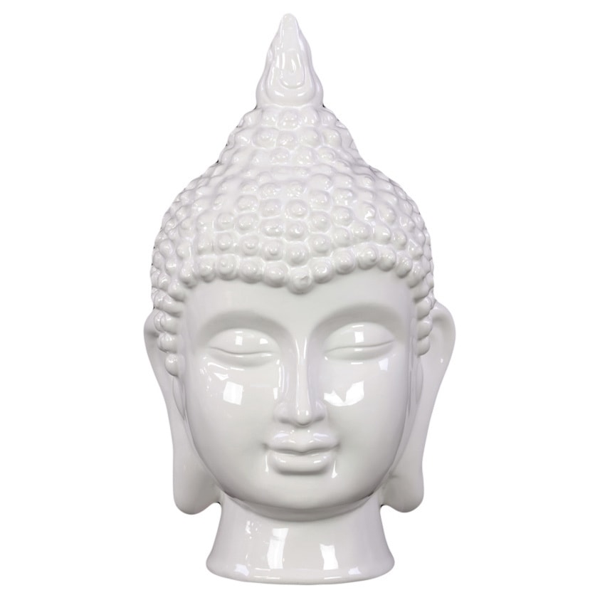 White Ceramic Buddha Head