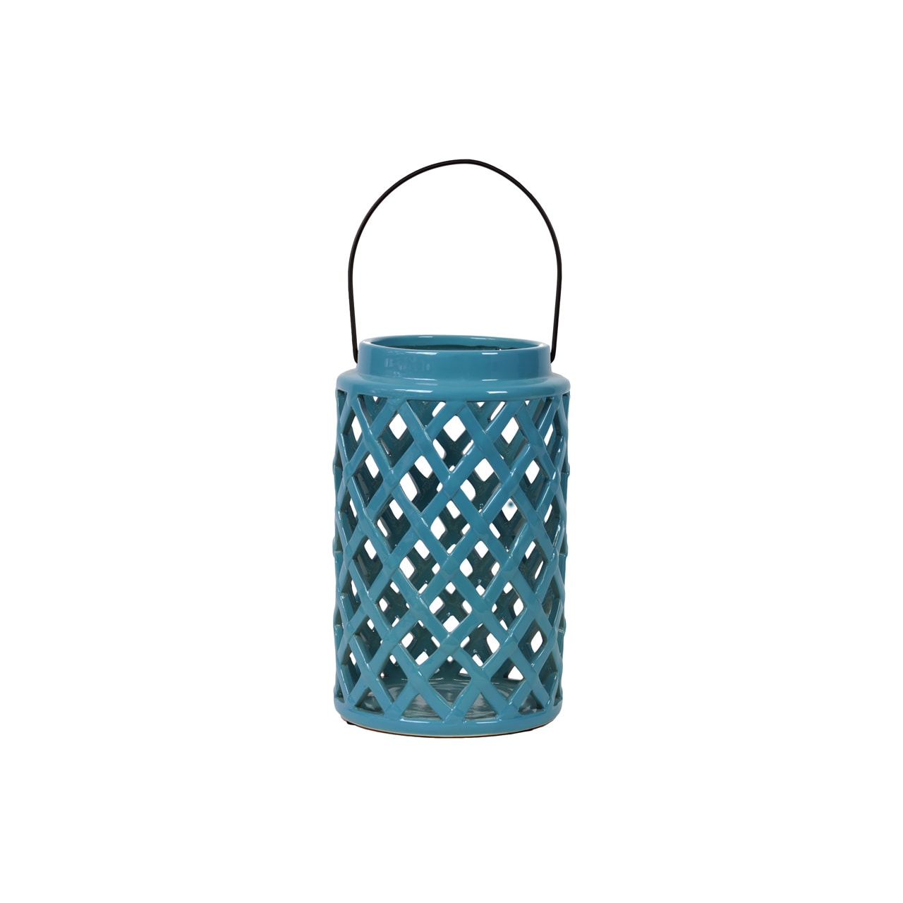 Turquoise Ceramic Lantern (TurquoiseMaterial CeramicQuantity One (1)Dimensions 10.83 inches high x 6.69 inches wide x 6.69 inches deepFor decorative purposes only CeramicQuantity One (1)Dimensions 10.83 inches high x 6.69 inches wide x 6.69 inches de