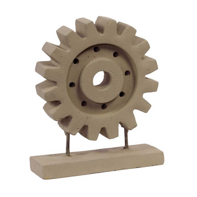 Sandstone 10.5 inch High Machine Cog Accent Piece