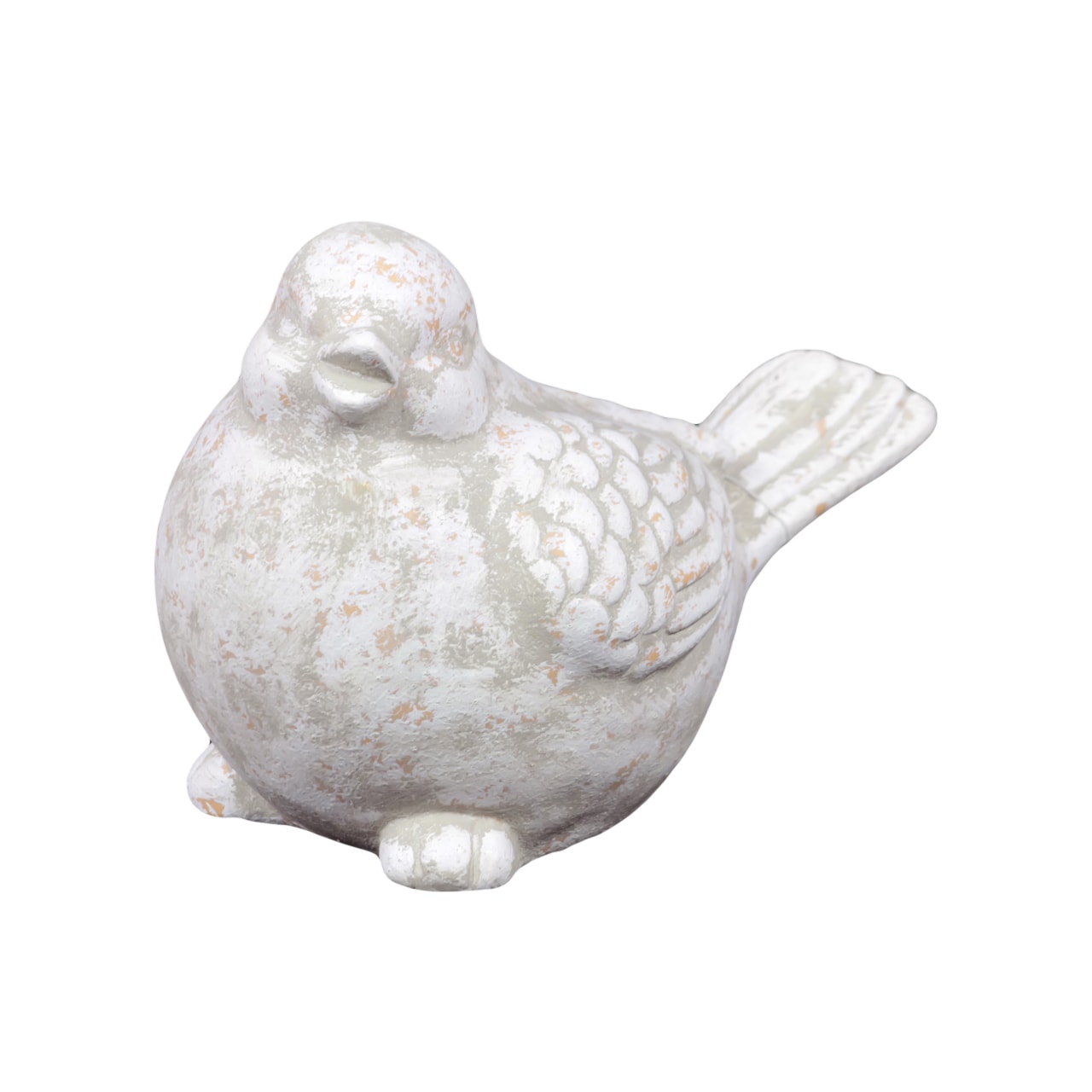 White Speckled Ceramic Bird Figure