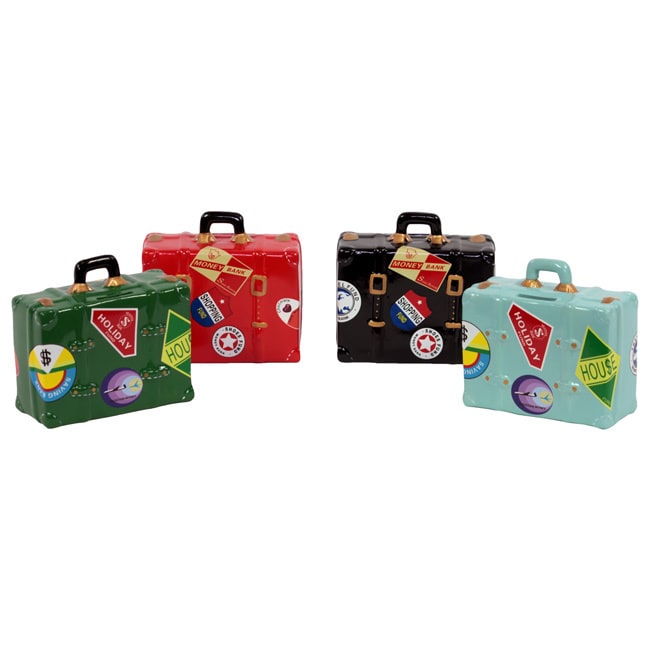 Ceramic Suitcase Money Bank (set Of Four)