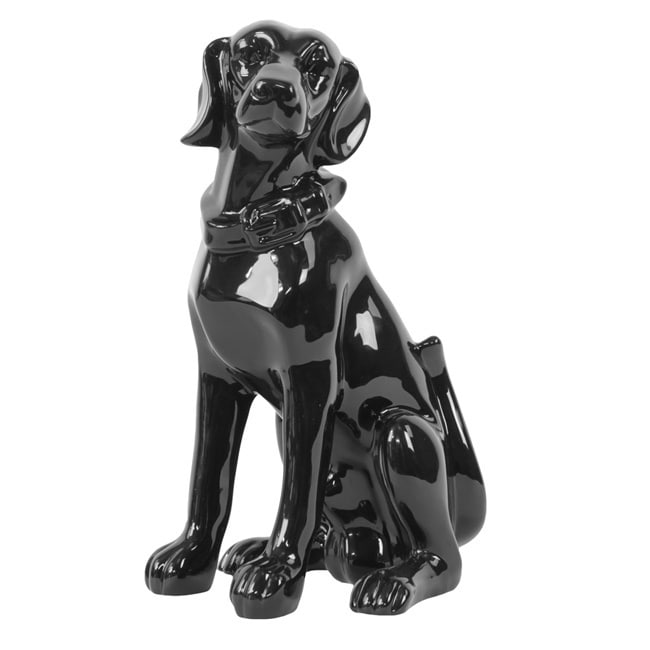 Black Ceramic Sitting Dog