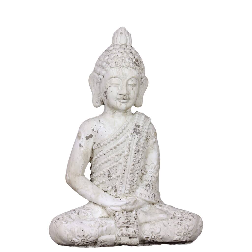White Stone Ware Sitting Buddha