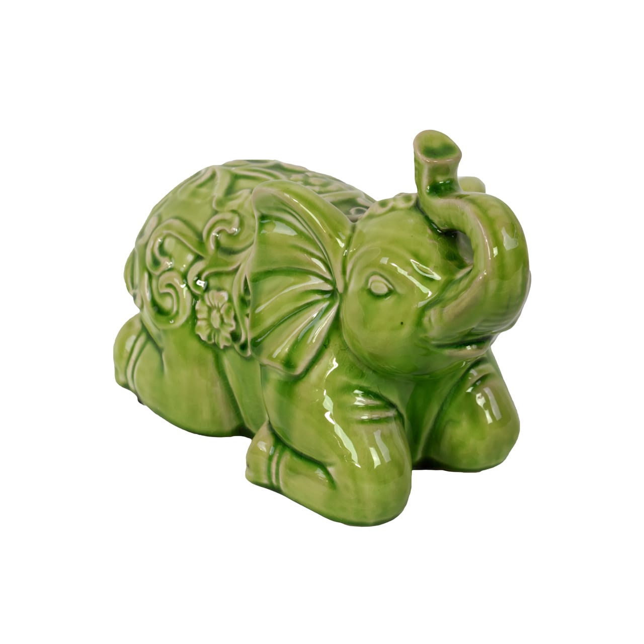 Green Ceramic Elephant