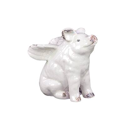 White Ceramic Flying Pig