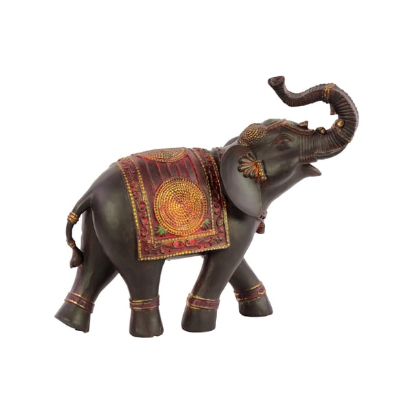 Resin Elephant with Red Blanket Statue - Free Shipping Today ...