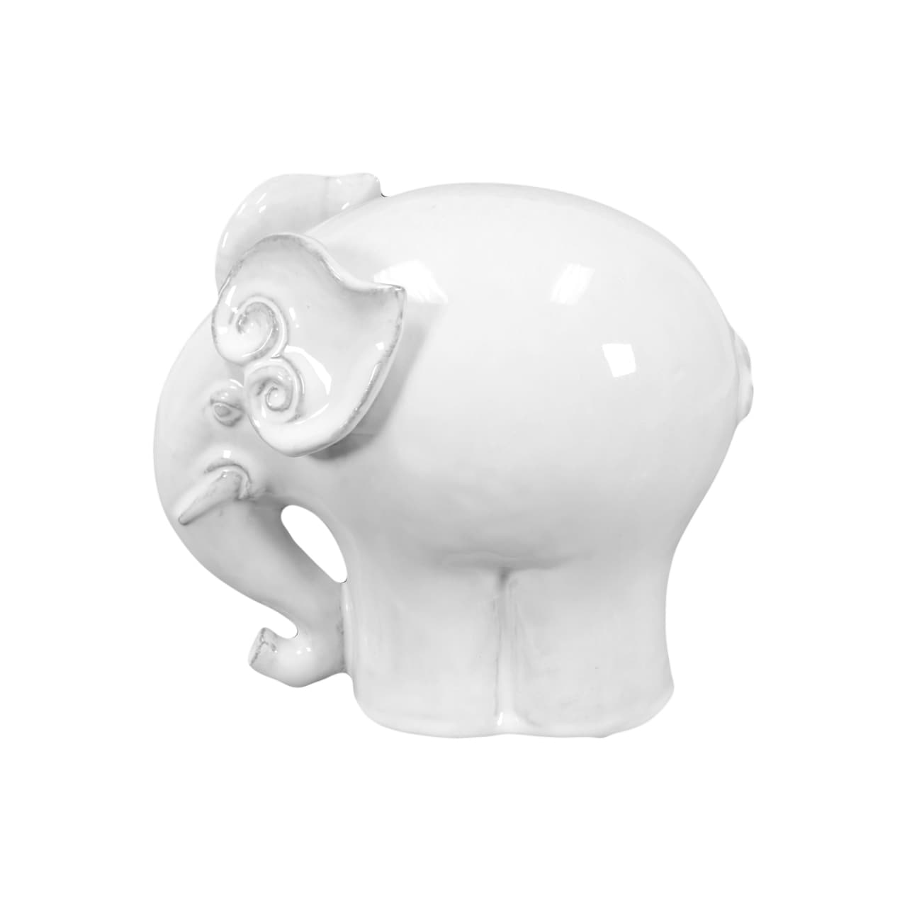 White Ceramic Elephant