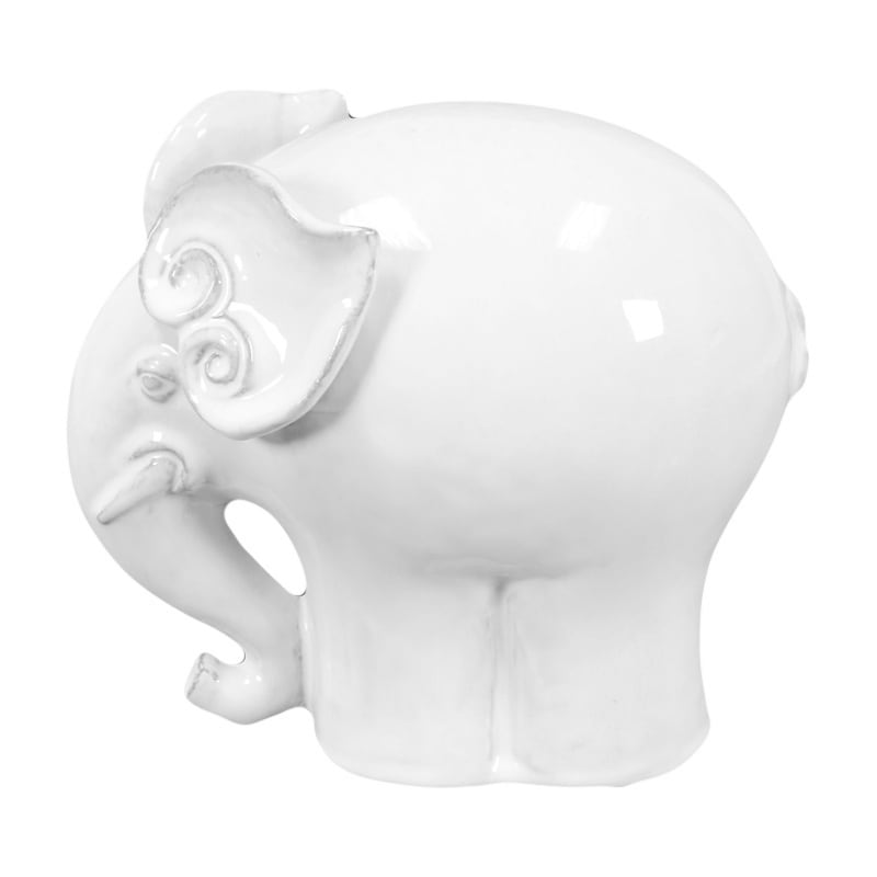 White Ceramic Elephant