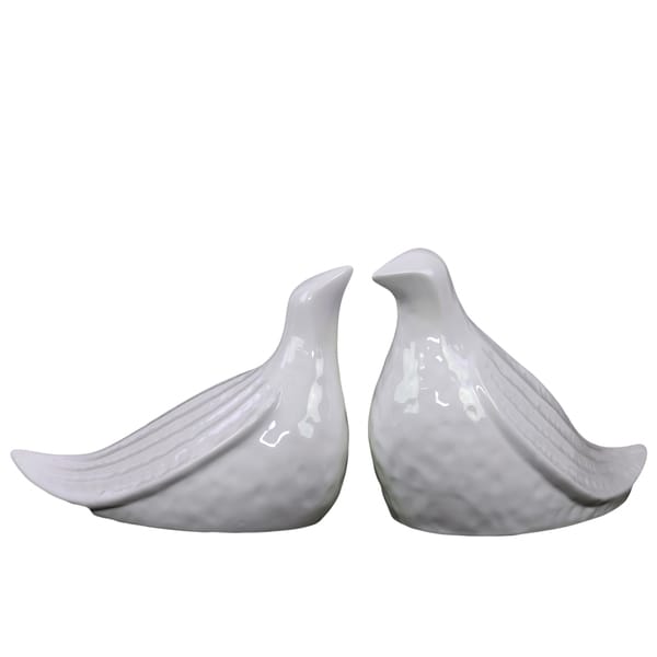 Shop White Ceramic Bird (Set of 2) - Free Shipping Today - Overstock ...