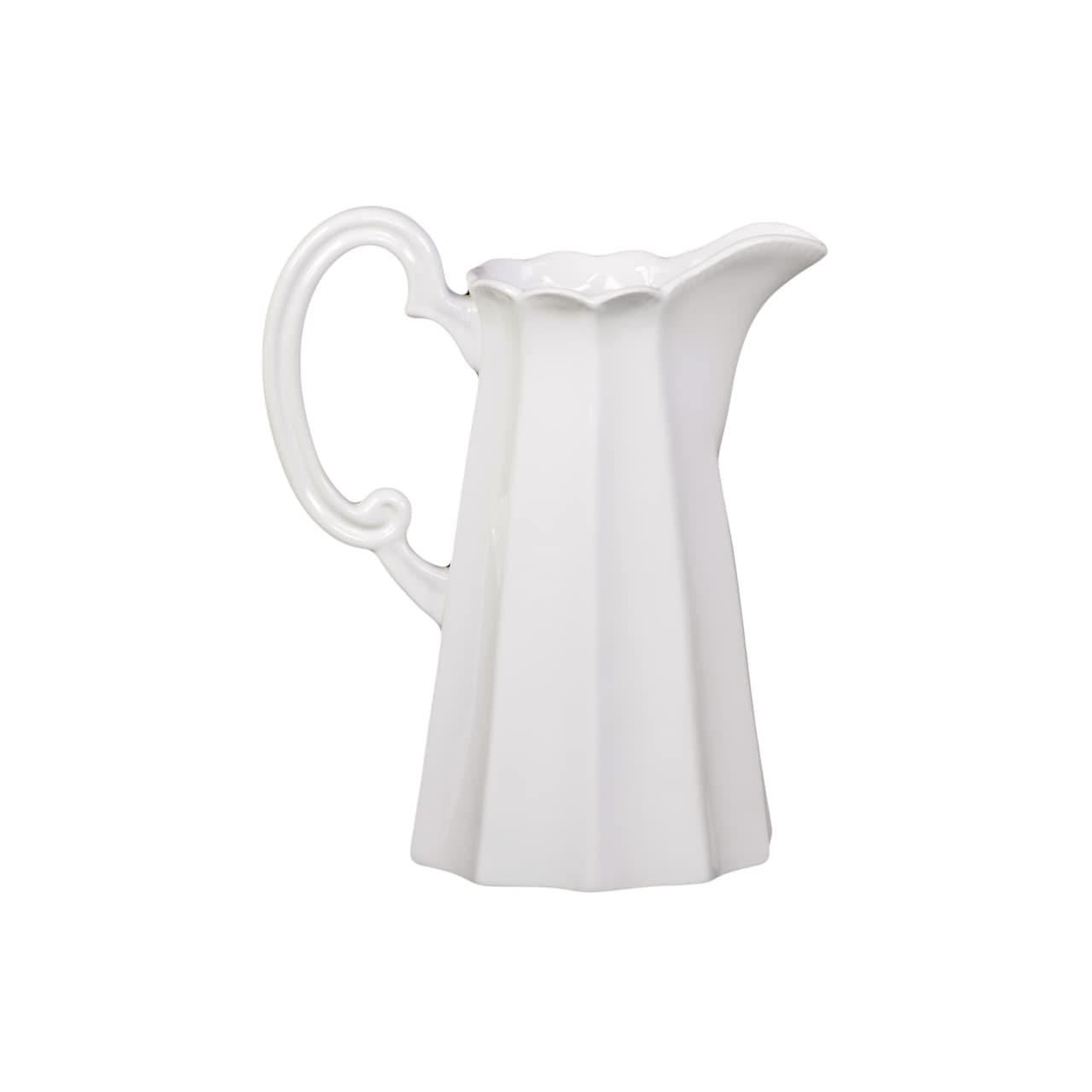 White Ceramic Decorative Pitcher