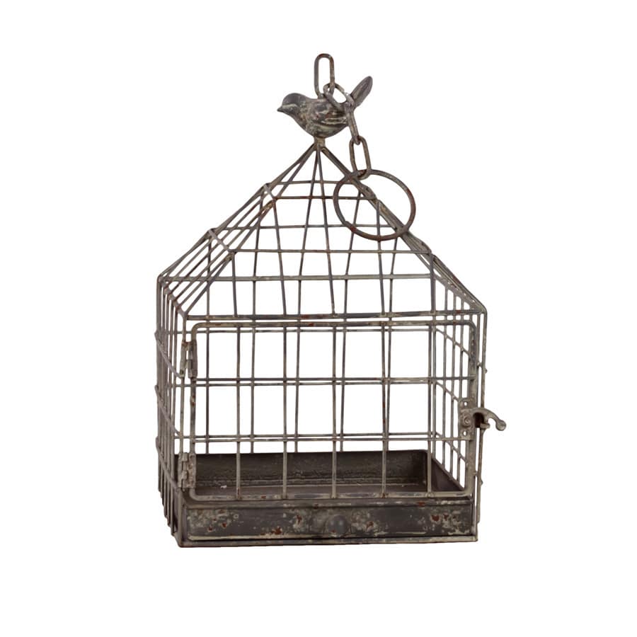 Grey Metal Bird Cage