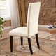 Classic Creamy White Faux Leather Parson Chairs (Set of 2) - Free