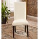 Classic Creamy White Faux Leather Parson Chairs (Set of 2) - Free