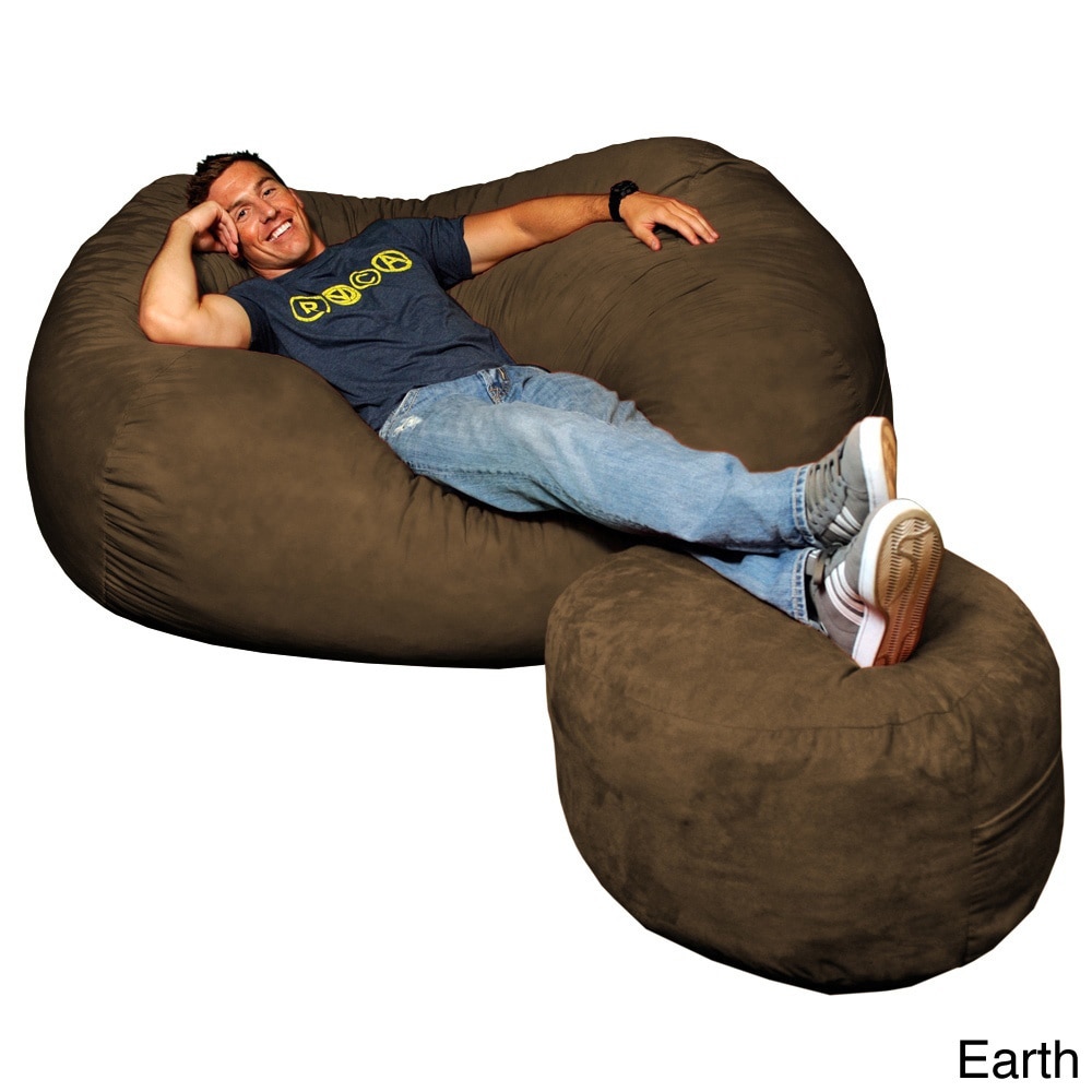 Theater Sacks Llc Theater Sack 6 foot Bean Bag Couch In Plush Microsuede Fabric Brown Size Jumbo