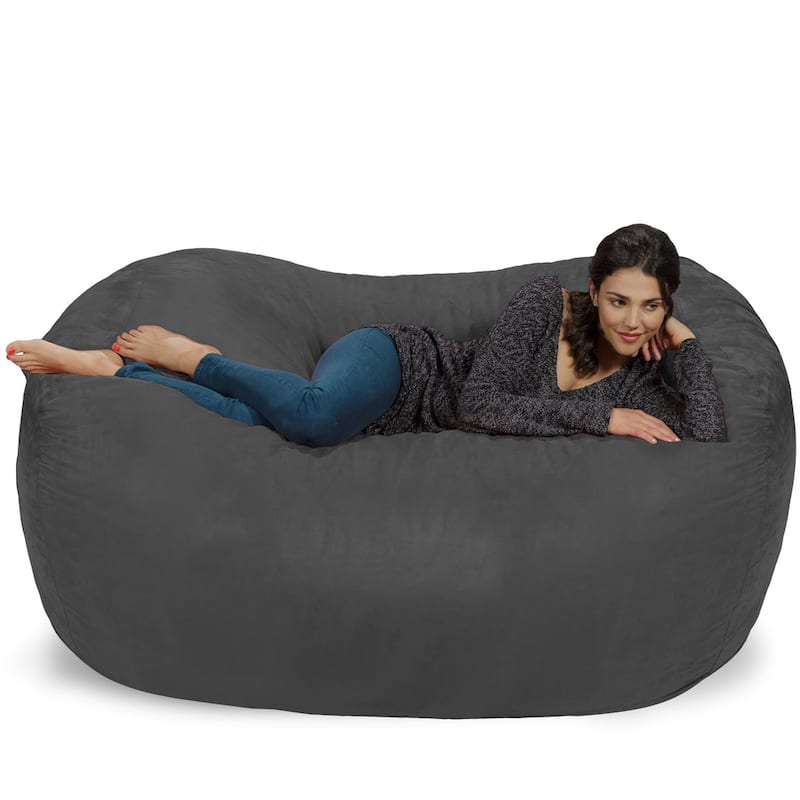 Large Memory Foam Microsuede Bean Bag Chair Loveseat