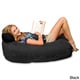 preview thumbnail 8 of 6, Memory Foam 4-foot Bean Bag Lounger Black Micro Suede