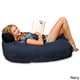 preview thumbnail 2 of 6, Memory Foam 4-foot Bean Bag Lounger Navy Micro Suede